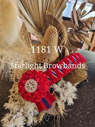181 Royal Blue And Red Gold Starlight Browbands gambar png