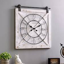 These wall clocks can act as great centerpieces for different rooms. Modern Farmhouse Wall Clock Wooden Barn Door Style Frame Home Decor Rustic White Shopping Com