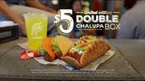 taco bell 5 double chalupa box tv spot