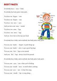 Could be love, anger, elation etc etc. Body Parts Song Worksheet