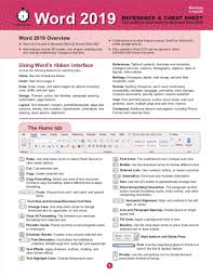 Word 2019 Reference And Cheat Sheet The Unofficial Cheat
