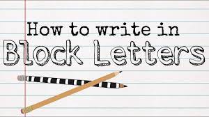 how to write in block letters for