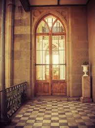 Glass Door Old Castle Stock Photo By