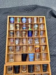 Shot Glass Collection With A Solid Wood