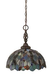 stained glass bowl pendant light