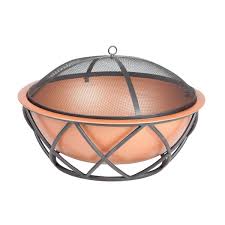 Round Steel Fire Pit In Copper 62241