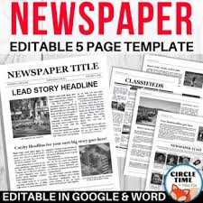See more ideas about newspaper, newsletter templates, newspaper template. Editable Newspaper Template Google Docs Microsoft Word Virtual Group Project