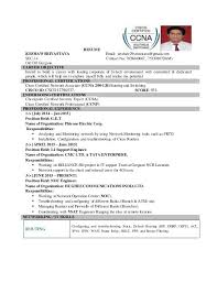Ccna Resume Sample Resume Cover Letter Resume Network
