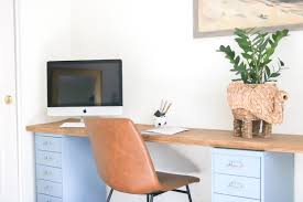 Butcher block desk with bottom shelves. Simple Ikea Desk Hack My Frugal Adventures