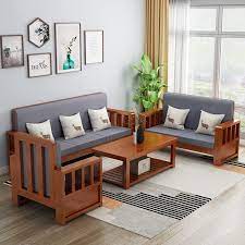 Solid Wood Sofa Combination Modern
