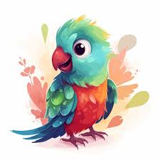 vector of a cute parrot with bright colors