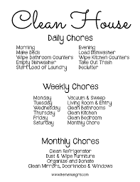 Free Printable Chore Schedule