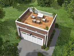Garage With Roof Top Deck 68436vr