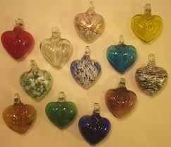 Potpourri Of Glass Hearts Blown Glass