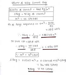 How To Calculate Volume Of 50kg Cement Bag Quora