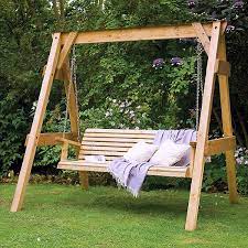 wooden garden swing