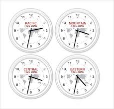 Time Zone Wall Clock White Frame World