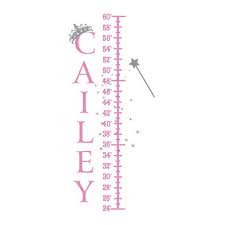 Princess Growth Chart Personalized Vinyl Name Wall Decal