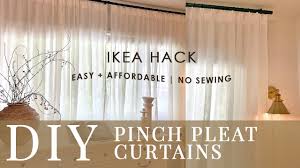 diy pinch pleat curtains ikea hack