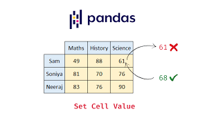 pandas set value of specific cell in