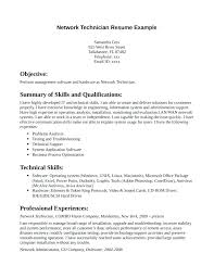 Network Technician Resume Sample Examples Cover Letter Cable Network