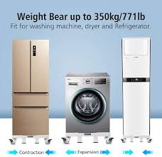 Giá bán | Chân kệ tủ lạnh máy giặt 4 bánh xe đôi và 4 chân cố định.(Màu  trắng)