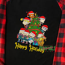happy holiday rugrats christmas pajamas