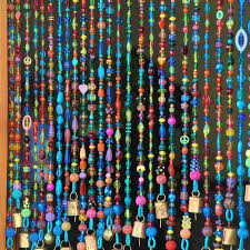 colorful bohemian glass bead curtain