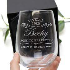 Engraved Birthday Stemless Wine Glass