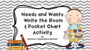 Wants And Needs Write The Room And Pocket Chart Activity