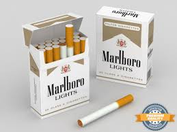 3d model marlboro lights cigarette box