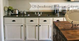 diy beadboard wallpaper cabinets nest