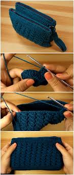 crochet beautiful double makeup bag