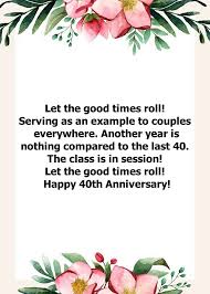 happy 40th anniversary wishes messages