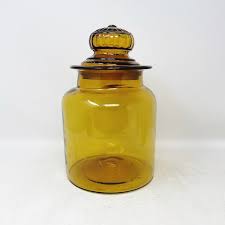 Amber Glass Jar Large Takahashi 1960 S