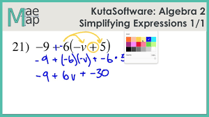1 algebra 2 name 2020 kuta software llc. Kuta Software Algebra 2 Simplifying Algebraic Expressions Youtube