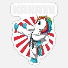 funny unicorn karate gift sticker