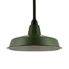 Industrial Pendant Light In Barn Style With 13 78 W Metal Shade Green Beautifulhalo Com