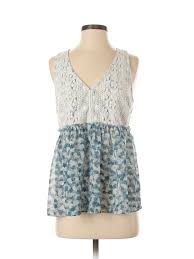 Details About Melrose And Market Women Blue Sleeveless Blouse S
