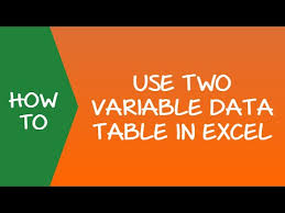 Two Variable Data Table In Excel