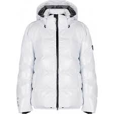 Armani Ea7 Womens Shiny Ski Jacket In White