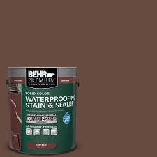 Behr Premium 1 Gal Sc 117 Russet Solid Color Waterproofing Exterior Wood Stain And Sealer