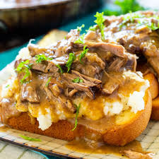 hot beef sandwiches with mashed