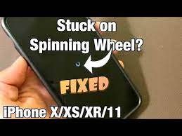 stuck on spinning wheel on iphone x xs