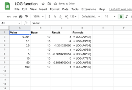 Log Formula In Google Sheets