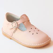 Lamour Girls Classic 751 Pink Leather Mary Janes Log