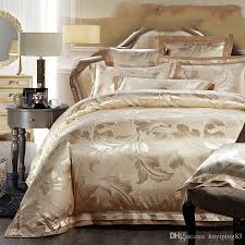 textile gold jacquard satin bedding set