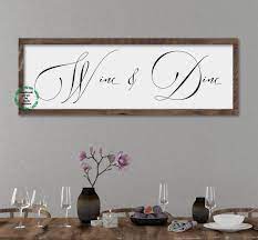Wine Dine Kitchen Wooden Sign Wine