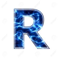 Electric 3d Letter On White Background R