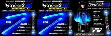 Rockstix 2 Hd Blue Bright Led Light Up Drumsticks With Fade Effect Blue Ebay